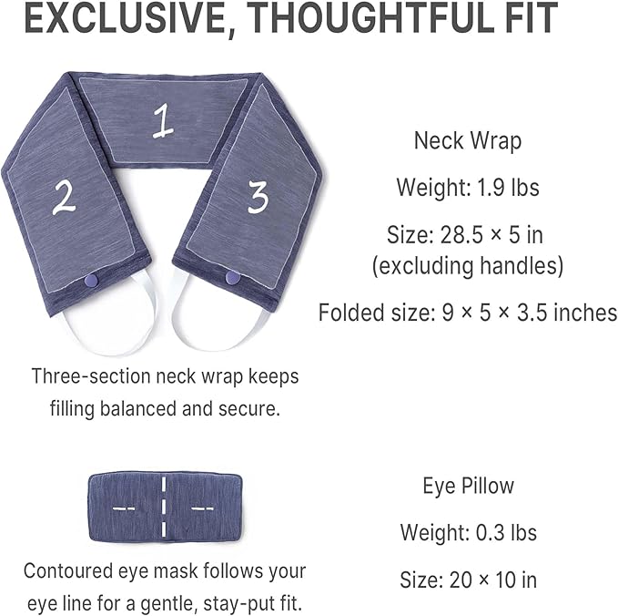 Microwave Heating Pad for Neck – Microwavable Neck Wrap & Eye Mask Set for Neck Pain Relief, Moist Heat Therapy Lavender & Himalayan Salt, Reusable Hot Cold Pack – Relaxation Self-Care Gift for Women
