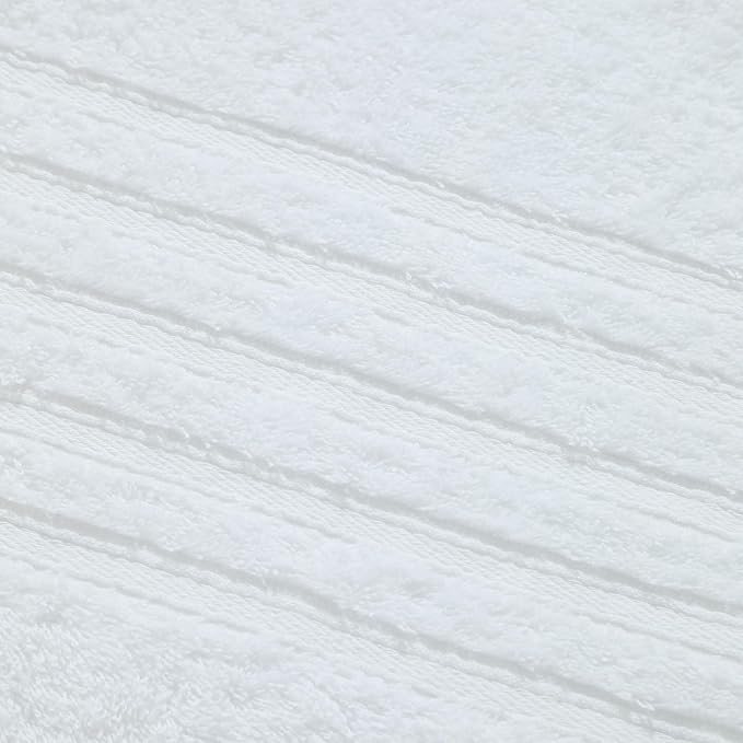 Aibaser Towels - Premium 100% Cotton Bath Towels Set (27 x 54 inches), Lightweight and High Absorbency Quick Drying (White)