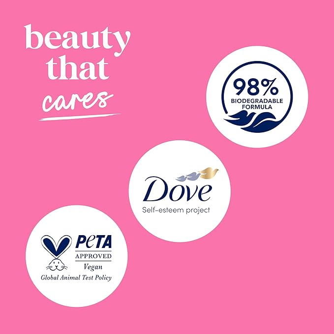 Dove Body Wash with Pump Renew Peony & Rose Oil For 24hr Lotion-Soft Skin Moisturizing Skin Cleanser with No Sulfates No Parabens 30.6 Oz (Pack of 3)