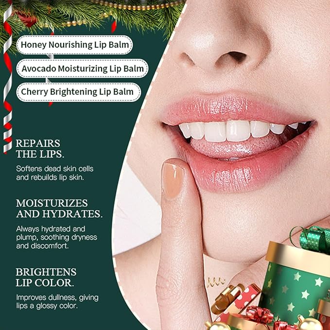 3PCS Bee Lip Balm Honey Pot, Moisturizing Avocado Propolis lip Mask,Hydrating Prevention Dry and Cracked Scrubs Exfoliator, Sleep Mask Reduces Lip