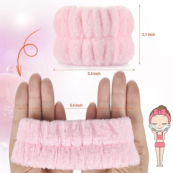 2pcs Wrist Bands for Washing Face Wash Wristbands Wrist Towels Arm Bands for Skincare Makeup Wrist Cuffs Spa Wrist Scrunchies