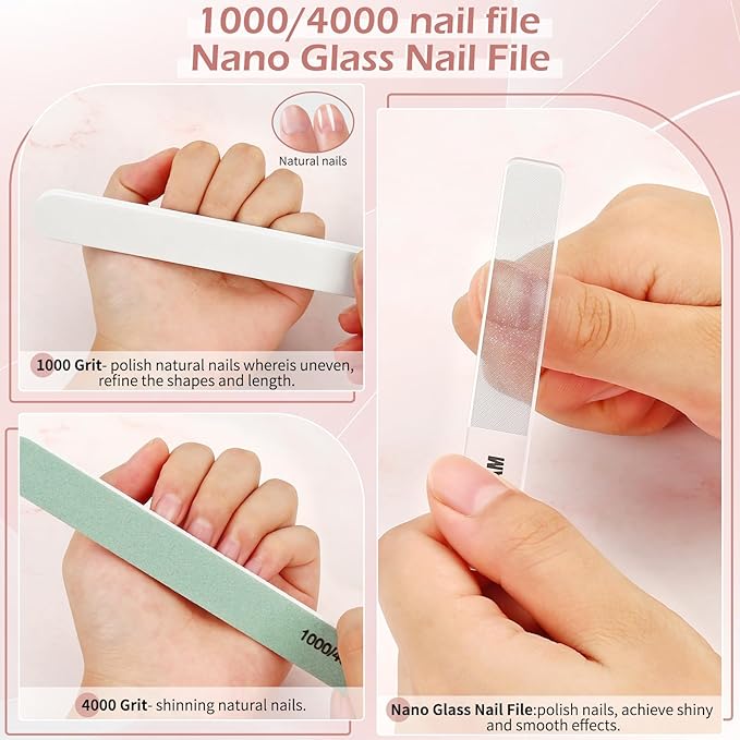 Nail Care Kit,Nail Files and Nail Buffer, Manicure Kit for Women,Cuticle Nippers,Cuticle Trimmer, Cuticle Pusher,Nail Tools,Nail Kit, Pedicure & Manicure Tools,Nail Prep Kit,Gifts for Mom Women