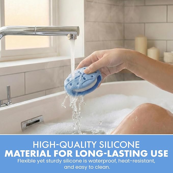 Shower Steamer Tray & Holder with Suction Cup – Non-Slip Silicone Molds for Aromatherapy Shower Steamers (1, Blue)
