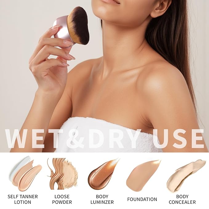 Extra Large Makeup Brush & Self Tanning Brush For Self Tanner，For Foundation，Arms And Legs makeup&Bronzer Blend, Body Makeup,Face&Back Makeup Gift for Mother's Day (Black)