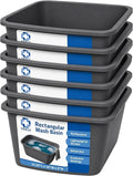 Vakly Wash Basins – Rectangular Plastic Hospital Bedside Soaking Tub - Small 7 Qt Graduated Bucket - Portable Washbasin for Washing, Cleaning, Foot Bath, Dishes, Face Cleansing Bowl (6)