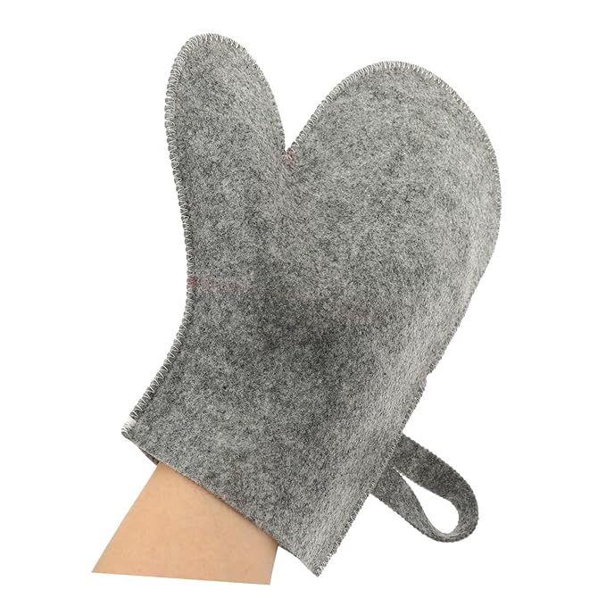 MERRYHAPY 1set Felt Sauna Hat Thick Water Absorbent Sauna Gloves Comfortable Bath Mat for Enhanced Relaxation