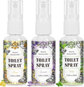 STRN Toilet Spray, 3-Pack Lemon, Mint & Lavender Natural Scent, Portable Instant Odor Deodorizer for Home, Bedroom, Travel Size