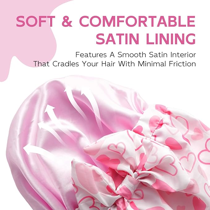 Years Calm Extra Large Shower Cap for Long Thick Hair – Waterproof Double Layer Bath Cap with Satin Lining, Secure Elastic Fit for Braids, Curls & Extensions