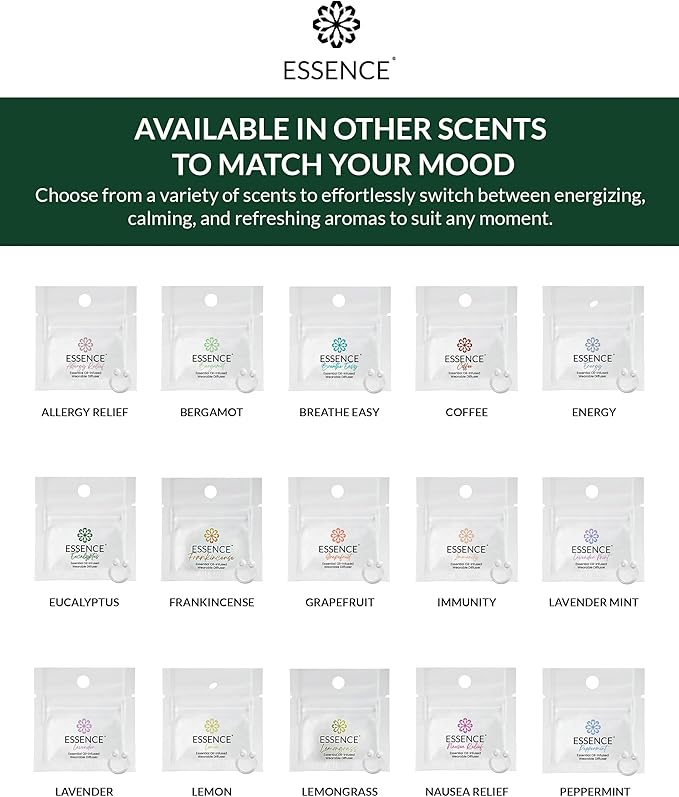HONÉ Essence Wearable Aromatherapy Nasal Diffuser – Eucalyptus Essential Oil Nose Ring Silicone Inhaler for Stress & Mood Support - Made in USA & Travel-Friendly