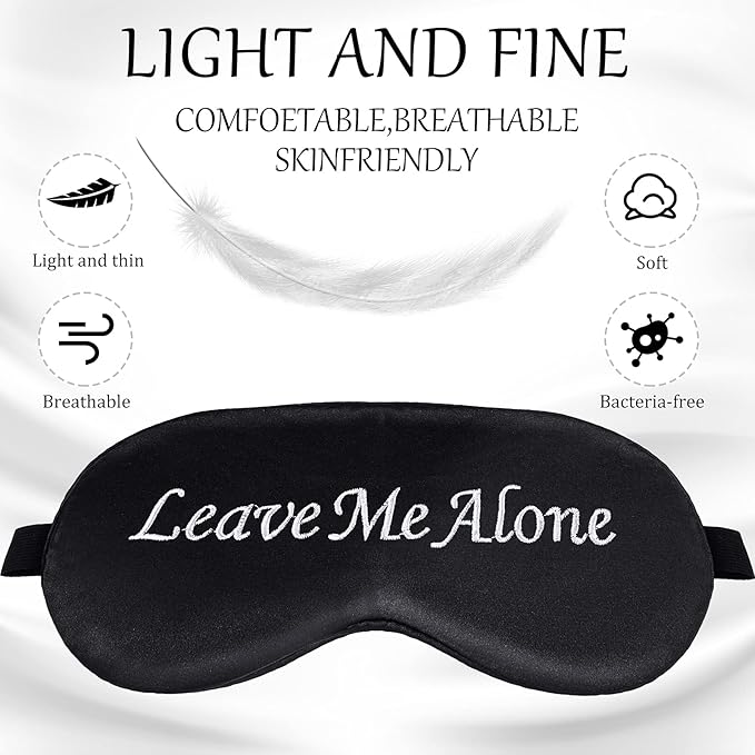 8 Pieces Funny Sleep Mask Silk Eye Mask with Adjustable Strap Soft Cute Blackout Blindfold Eye Cover for Women Men Full Night's Sleep, Travel, Nap, Meditation(Dark Colors)