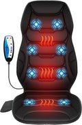 COMFIER Massage Chair Pad, Back Massager with Heat with 8 Vibration Motors, Massage Seat Cushion with 5 Modes, for Back Home Office Use, Gifts for Women Men