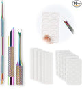 Pre-Treatment Cuticle Pusher, ASTONFOG Dual Ended Cuticle Remover Russian Prep Nail Pushers 100/180 Grit Sandpaper Sheets for Fingernails Toenails Manicure Pedicure Nail Art Care Tools