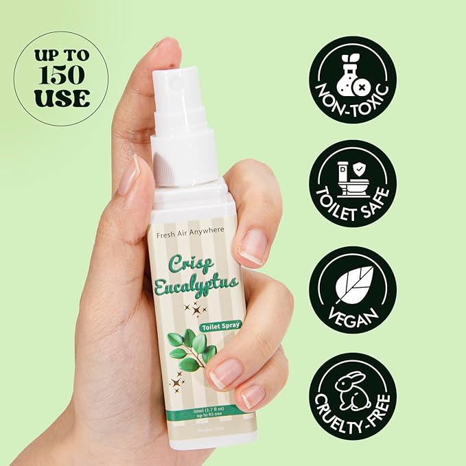 Toilet Spray, Citrus, Eucalyptus & Lavender, 3 Pack 1.7 fl oz each, Bathroom Odor Eliminator, Travel Size, Essential Oil Freshener, Up to 255 Sprays