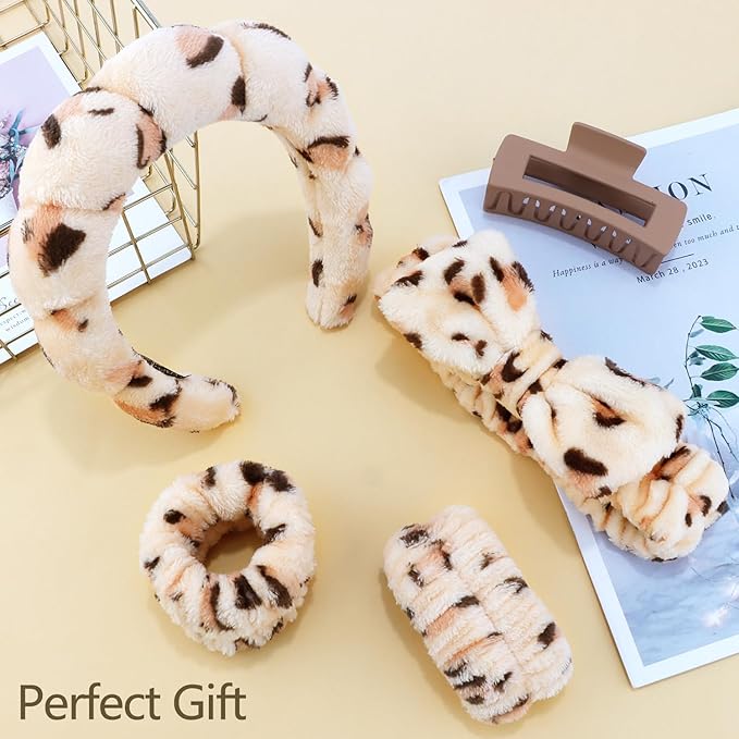 Chanaco Spa Headband, Makeup Headband with Wrist Bands, Hair Accessories for Washing Face and Teen Girl Gifts for Women