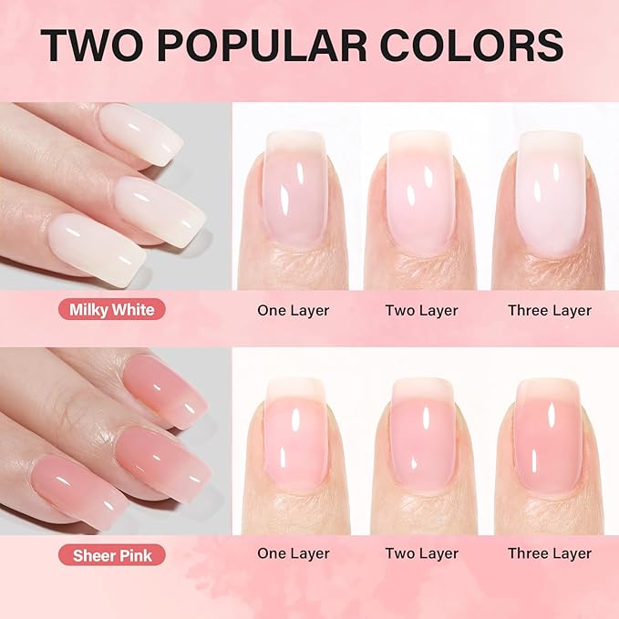 AILLSA Gel Nail Kit Short Coffin Nail Tips 240pcs with 2 In 1 Nail Glue Base Coat and Nail Dehydrator, False Nail Tips Kit with U V Light Top Coat for Beginners DIY Home Salon