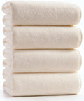 sakano 4-Piece Bath Towel Set,Quick-Dry Absorbent Lint Free & Launder Soft Coral Velvet Microfiber Towels for Bathing, Fitness, Spa, and Guest Use -White, 28 x 55 inches