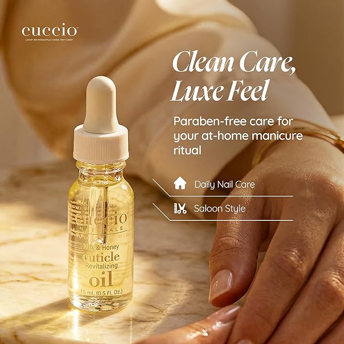 Cuccio Naturale Revitalizing Cuticle Oil - Hydrating Oil For Repaired Cuticles Overnight - Remedy For Damaged Skin And Thin Nails - Paraben/Cruelty-Free Formula - Milk And Honey - 0.5 Oz