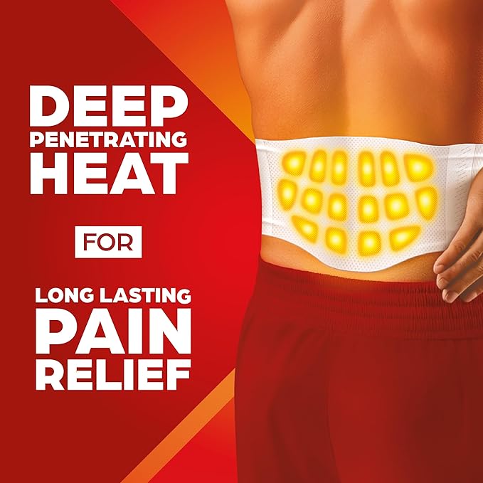 ThermaCare Advanced Back & Hip HeatWraps - Long-Lasting, Disposable Heat Therapy for Lower Back Pain, Muscle Soreness, & Herniated Discs - Drug-Free (S-M, Pack of 3)