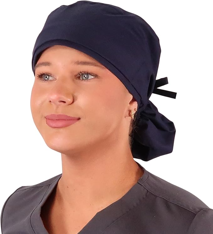 Sparkling EARTH Big Hair Ponytail Classic Surgical Style Scrub Working Cap - Made in The USA!!!