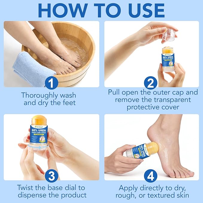 Urea Cream, Maximum Strength Urea Foot Cream, 60% Urea Cream Stick plus 2% Salicylic Acid Callus Remover for Dry Cracked Heels, Hands, Knees, Exfoliating Moisturizer, Dead Skin Remover Foot Balm 1.4OZ
