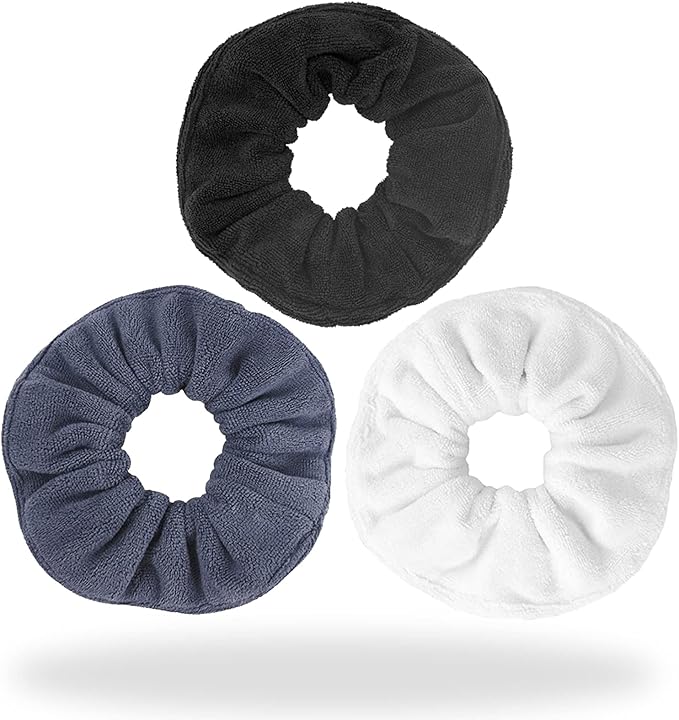 Hair Drying Towel Scrunchies - Terry Cloth Scrunchie Large Microfiber Hair Ties for Frizz Free Women Girls Thick Fuzzy Scrunchy Bobbles Hair Bands Ropes Ponytail Holder Wet Hair Accessories