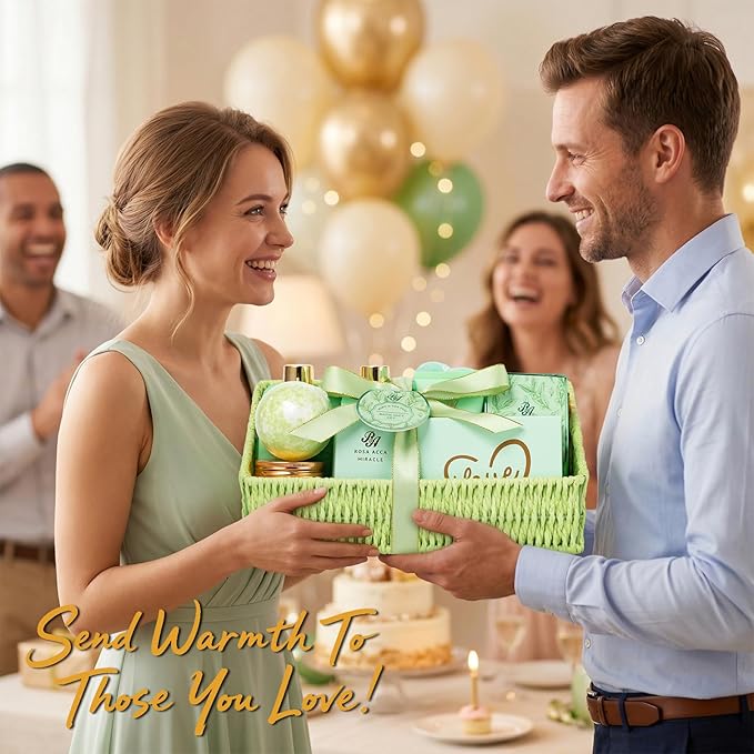 Mothers Day Gifts Basket for Mom, 32 Pcs Tea Tree Spa Gift Basket for Women & Men, Hydrating Face Skin Care Kit, Bath & Body Gift Basket Set, Self-Care Gift Set, Birthday, Anniversary