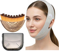 Lymphatic Contour Face Brush & V Line Lifting Mask, 2Pcs: Dry Brush Lymphatic Drainage Massager & Green Chin Strap for Sleeping, Jawline, Chin Sculpting and Lifting Set, Skin Care Gifts for Women