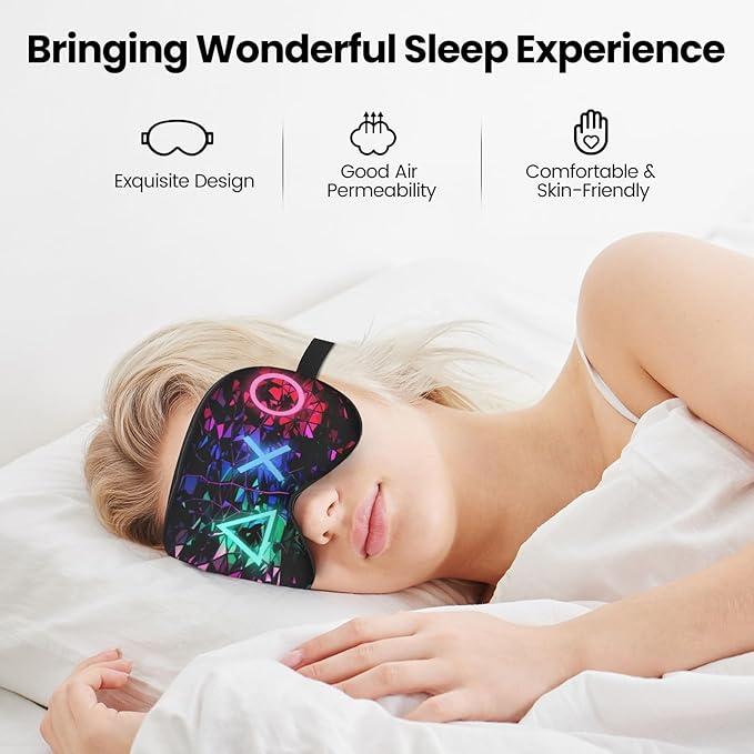 2 Pcs Boys Sleep Eye Mask, Guys Blackout Sleeping Silk Mask for Kids Adult Children's Travel Eye Cover Blindfold for Game