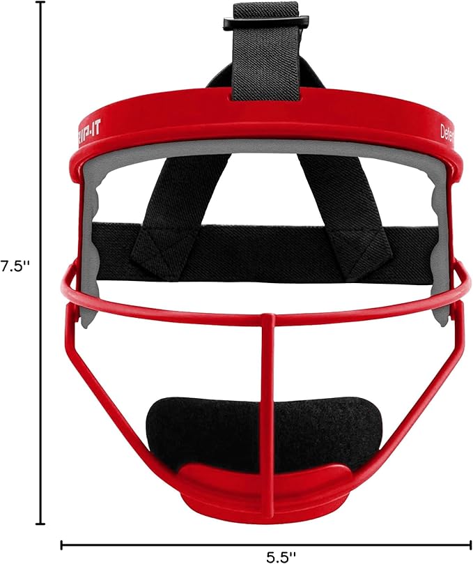 RIP-IT Original Defense Softball Face Mask, Lightweight, Protective Fielder's Softball Face Shield with Ponytail Strap & Soft Foam Padding
