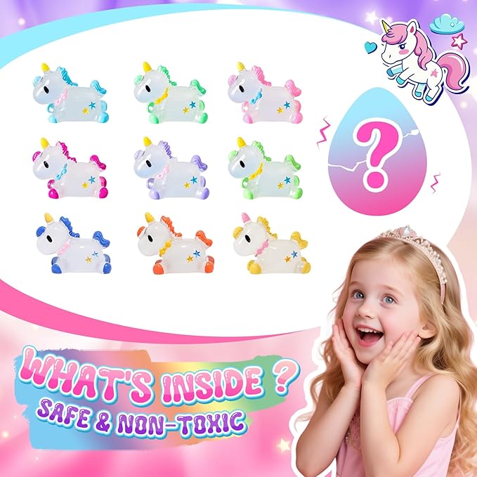 Qivatex Unicorn Bath Bombs for Girls with Toys Inside, Natural Organic Bath Bombs Bubble Bath Toys Gift, Birthday Mothers Day Gifts for Girls Daughter Granddaughter