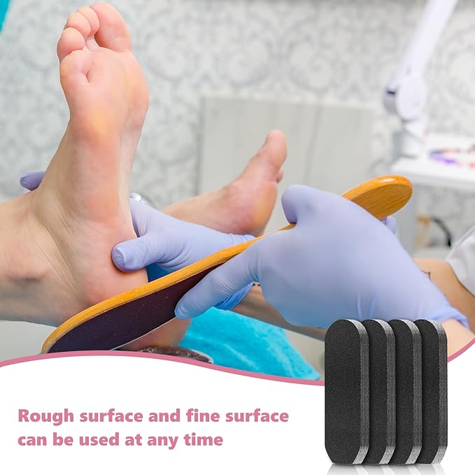Flutesan 120 Pcs Stainless Steel Foot File Replacement Pads 180 Grit Pedicure Refill Pads Coarse Fine Pedicure File Refills Foot Rasp with Removable Glue for Callus Dead Skin, Black