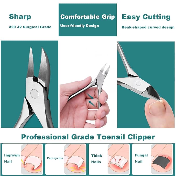 Ingrown Toenail Removal Kit Pedicure Tools for Feet Professional Knife Set Stainless Steel Ingrown Toenail Treatment Calloused Feet Remover Tool (7 Pcs Set)