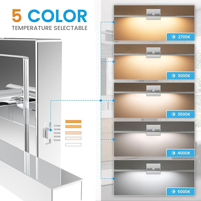VOLISUN Modern Bathroom Vanity Light 39.4 inch, Rotatable, 24W Dimmable 5CCT Led Bathroom Light Fixture Over Mirror, Chrome Vanity Light for Bathroom Mirror Cabinets-ETL Certificated