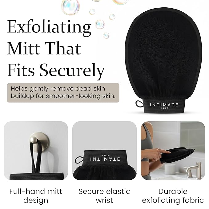 Exfoliating Mitt – Reusable Physical Exfoliating Glove for Smooth-Looking Skin – Helps Lift Dead Skin & Surface Buildup – Shower & Bath Use – Single Mitt