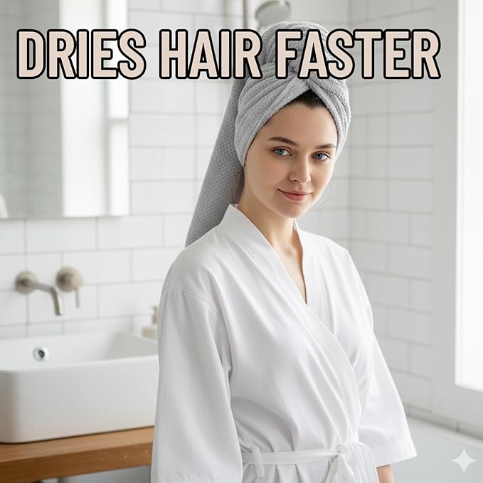 2PCS Plopping Towel Curly Hair, Large Microfiber Hair Towels for Women, Super Absorbent Hair Plopping Wrap for Curls, Quick Dry Hair Towel for Long & Damaged Hair, Salon & Travel Use.