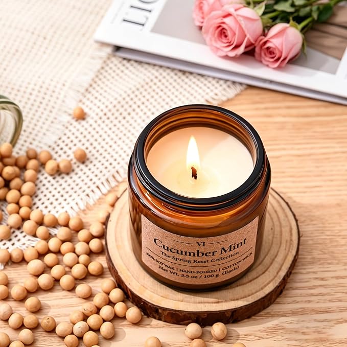 12 Pack Scented Soy Candles Set, 3.5oz Glass Jar Aromatherapy Candles, 20-25H Long Lasting Burn, Fresh Spring & Summer Fragrances, Natural Soy Wax for Home, Gift for Women Birthday Mother's Day