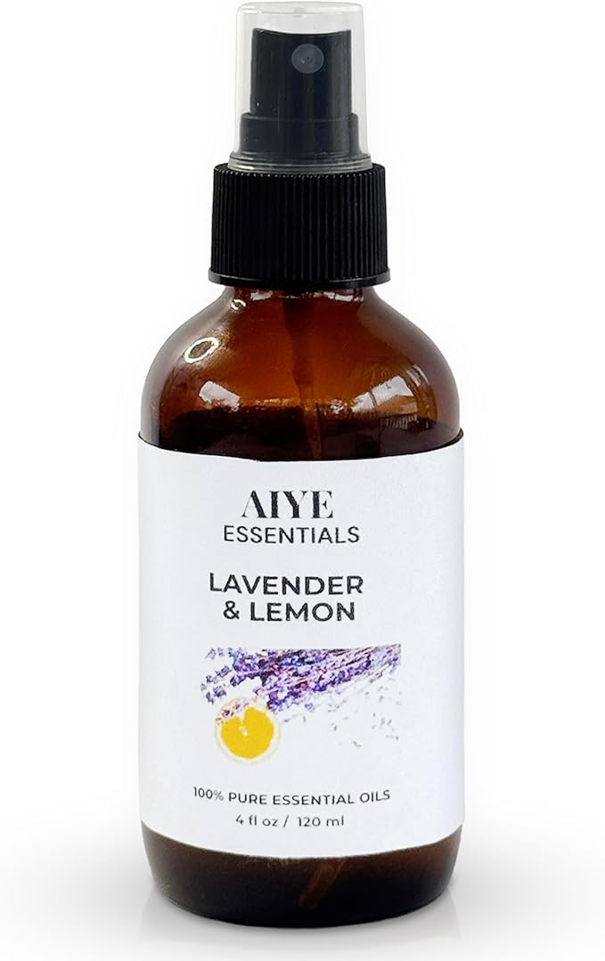 AIYE Essentials Lavender and Lemon Essential Oil Spray, 100% Pure Aromatherapy Mist, Linen & Room Spray 4 fl oz, 120 ml
