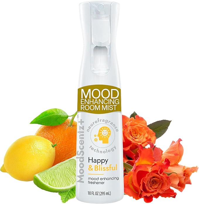 Wizard MoodScentz™ (Happy & Blissful) Patented Science-Backed Mood-Enhancing Room Mist, Non-Aerosol Continuous Fine-Mist Spray with Neuro-Fragrance Technology - 10 Fl Oz