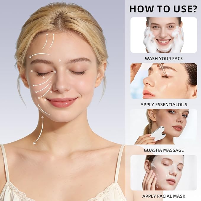 Stainless Steel Gua Sha Facial Tool – Metal Guasha for Face & Body, Jawline Sculpting, Double Chin Reducer, Puffiness Relief, Lymphatic Drainage Massager, Skincare Tool with Travel Pouch