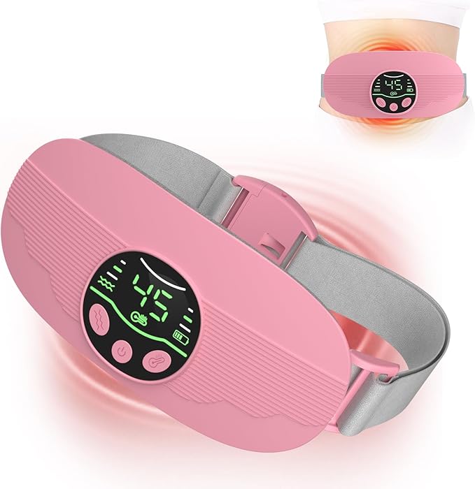 HOTBAG Heating Pad for Period Cramps Portable Cordless 3S Fast Period Heating Pad Cramp Relief with 3 Heat Levels and 3 Massage Modes Menstrual Electric Waist Wrap Belt for Pain Relief Gifts for Her