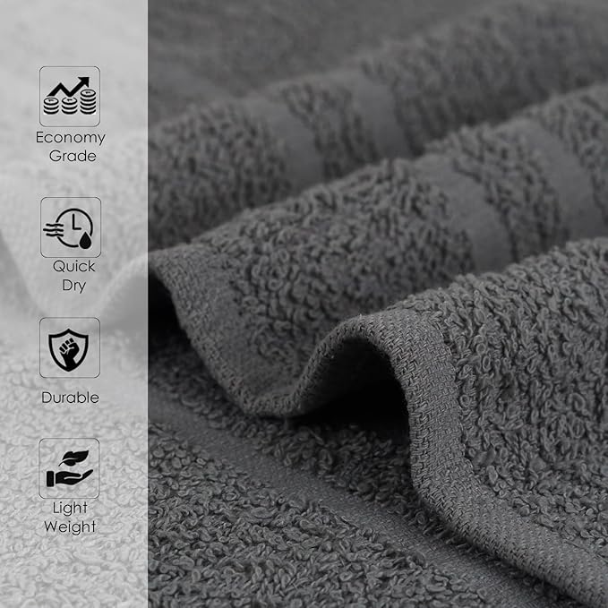 Salon Towels – 50 Pack Grey Hand Towels 100% Cotton Spa Towels – 16x27 inches Highly Absorbable Facial Towels Gym Towels Hair Towels and Face Towels Bulk Small Towels (Not Bleach Proof)