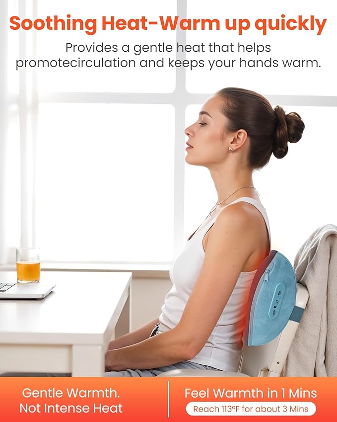 COMFIER Shiatsu Neck and Back Massager with Heat, Neck Massager Pillow with 3D Kneading Deep Tissue, Cordless & Portable, Soothes Muscle Tension at Home, Office, Travel,Mothers Day Gifts for Women