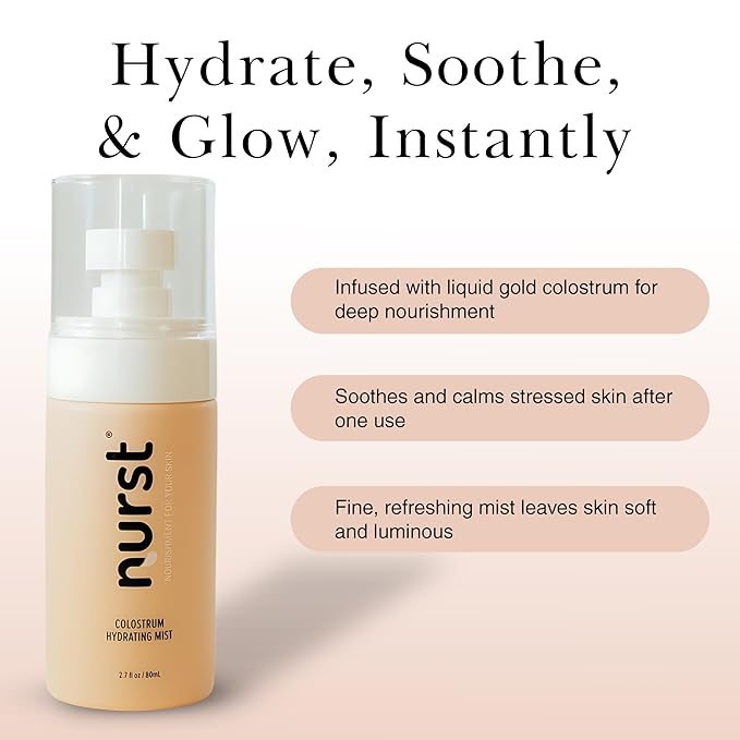 Colostrum Hydrating Face Mist - 2-in-1 Facial Spray & Serum - Hyaluronic Acid Niacinamide Setting Spray - Prepares Skin for Skincare - Cucumber Aloe Mist 2.7oz