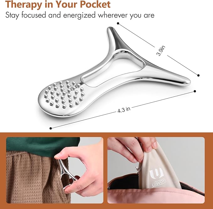 Lymphatic Drainage Massager & Anti Cellulite Massage Tools for Body Sculpting, Metal Gua Sha & Muscle Scraper Tool Pain Relief Deep Tissue, Gifts for Women