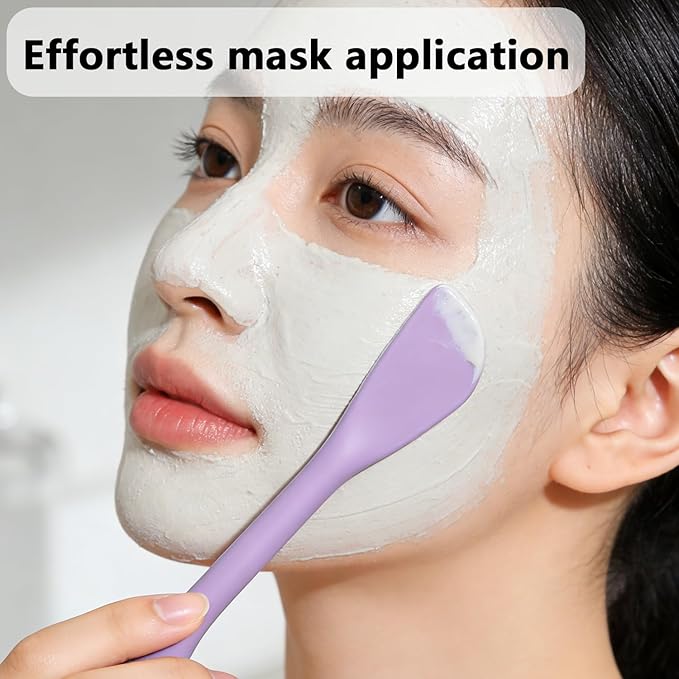 Silicone Face Mask Brush Face Scrubber Facial Cleansing Brush - Soft Bristles for Gentle Exfoliation,Face Mask Applicator for Clay,Mud, Body Lotion