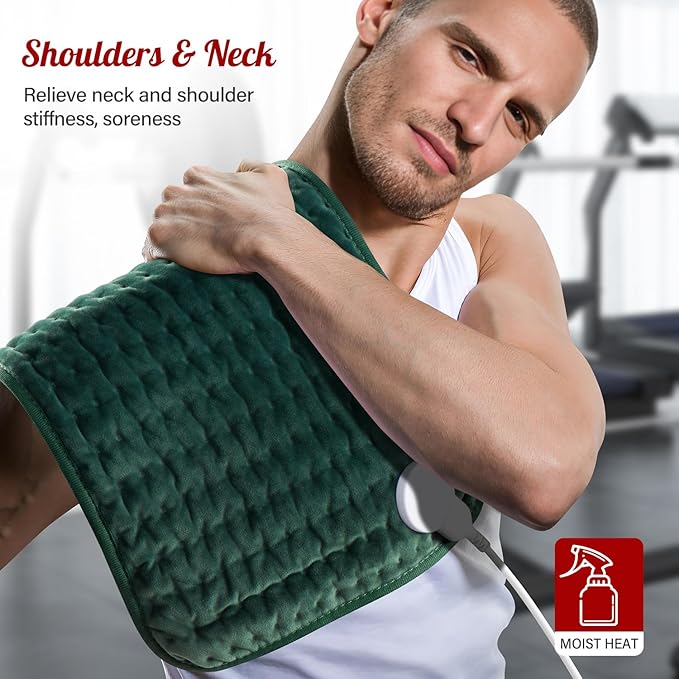 Heating Pad for Back Neck Shoulder Pain Relief and Period Cramps, Large Heating Pads for Women Legs Knee Feet Stomach and Hip with Timer, Machine Washable Heat Pad, Gifts for Women Mom Her Men Dad Him