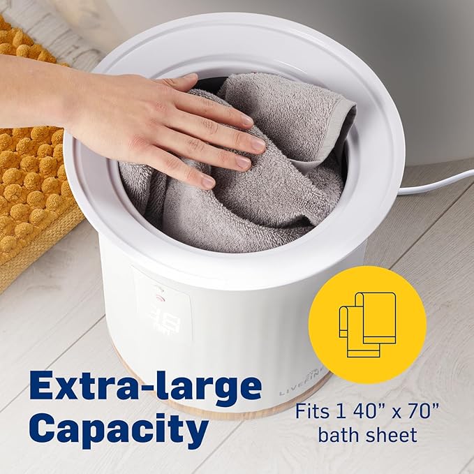 Live Fine Towel Warmer | Bucket Style Luxury Heater with LED Display, Adjustable Timer, Auto Shut-Off | Fits 40” x 70” Oversized Towel