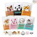 7 Packs Cute Animal Character Design Facial Masks, Deep Hyrating Spa Masks for All Skin Types, Gift for Kids' Birthady Party, Girl's Night, Enjoy Skincare Life