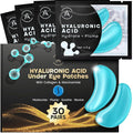 AURAE Hyaluronic Acid Under Eye Patches (30 Pairs) - For Dark Circles & Puffiness - Hydrating Eye Mask for Care