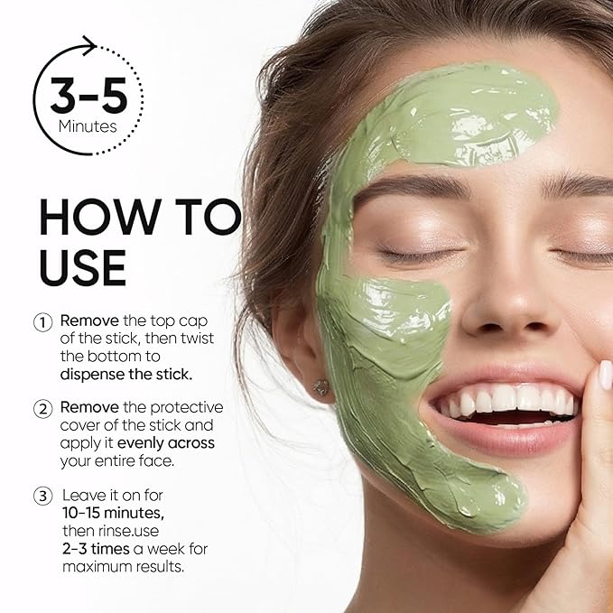SKINTIFIC Mugwort Clay Stick Mask for Face, Redness Soothing & Breakout Control with Centella and Salicylic Acid, Gentle Exfoliating, Vegan Skincare, Wash-Off Facial Mud Mask